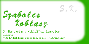 szabolcs koblasz business card